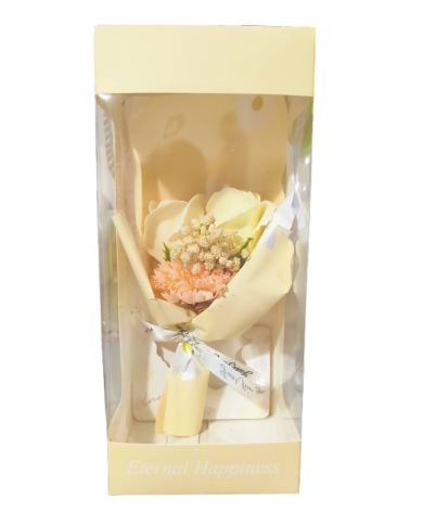 Aranjament cadou ETERNAL HAPPINESS cu trandafiri de sapun