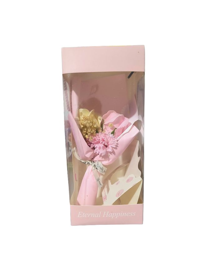 Aranjament cadou ETERNAL HAPPINESS cu trandafiri de sapun