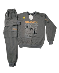 Compleu copii ursulet, albastru, 3-8 ani, bumbac