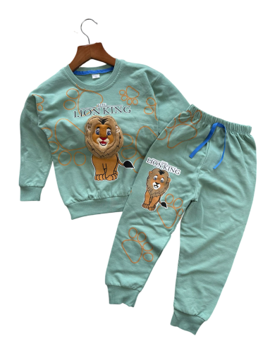 Compleu copii LION KING, imprimeu 3D, verde, 2-5 ani