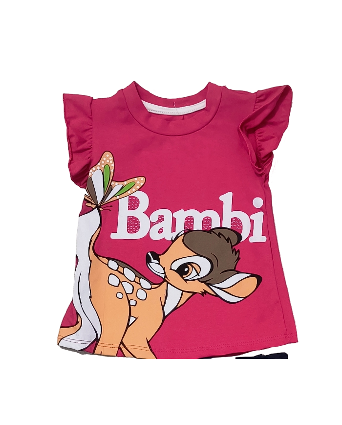 Tricou fetite BAMBI, ciclam, 3-18 luni