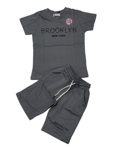 Compleu baieti vara BROOKLYN, gri, 5-14 ani