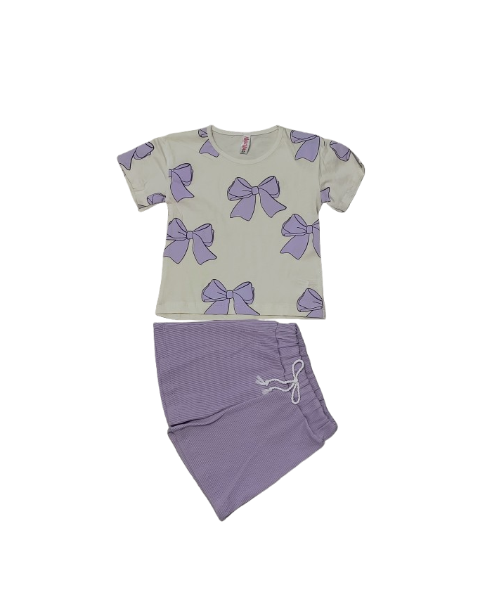 Compleu fete vara fundite, 2-5 ani, lila
