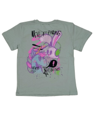 Compleu fete vara BIG LOVE, colant 3/4, verde, 3-10 ani