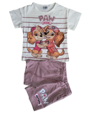 Compleu fete vara, BESTIE, bumbac, 3-10 ani, bej