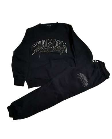 Compleu baieti gros vatuit, DIVISION, negru, 6-16 ani