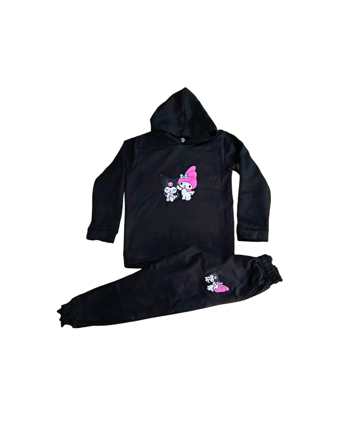 Compleu fete bumbac vatuit, KUROMI, negru