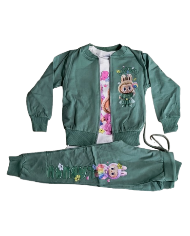 Compleu fete LA BUBU 3 piese, ușor vătuit, 4-10 ani