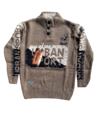 Pulover băieți guler cu nasturi